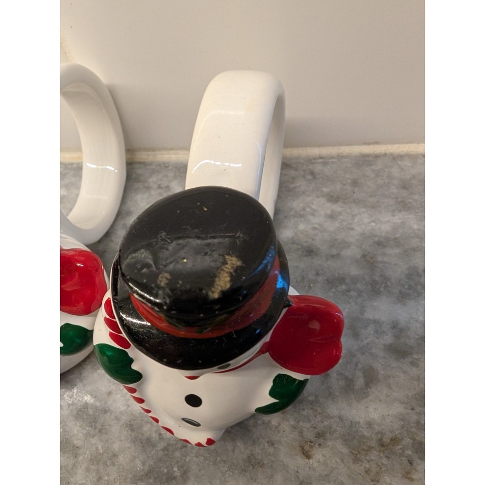 Set of 6 Vintage Ceramic Jolly Snowmen w Napkin Holders, Made In The Philippines - Picture 8 of 14